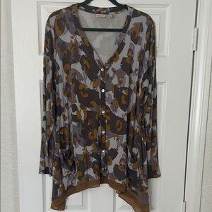 LOGO by Lori Goldstein Multicolor Abstract Tunic